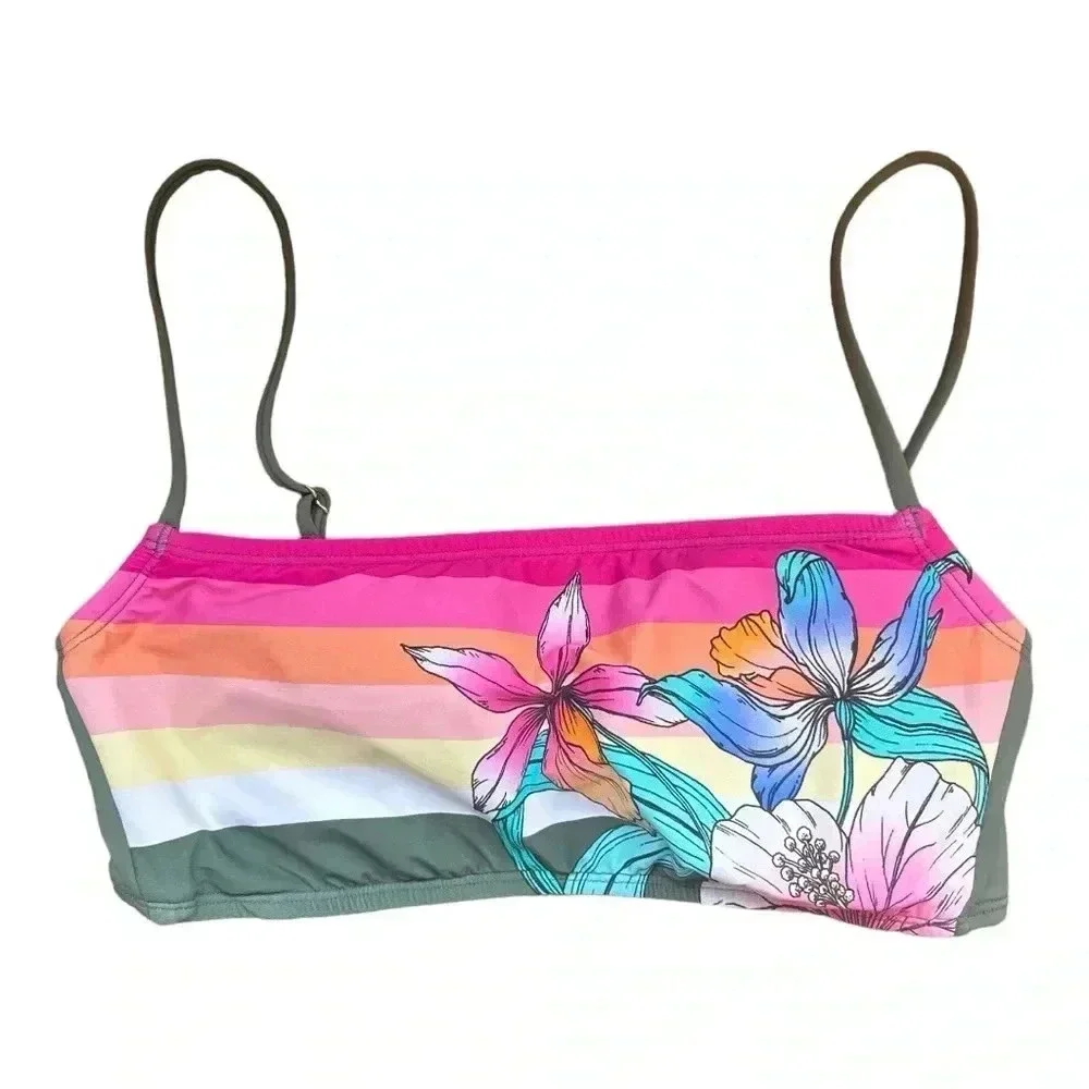Hobie Floral Bandeau Style Bikini Top size Medium - Picture 2 of 6